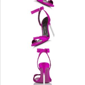 Tom Ford hot pink satin sandal heel 36.5